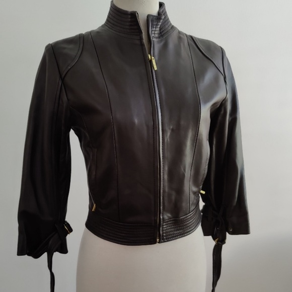 Arden B brown leather jacket - Picture 2 of 4